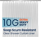 LiBa Bathroom Shower Curtain Waterproof Plastic Shower Curtain Premium PEVA Non-Toxic with Rust Proof Grommets Clear 8G Bathroom Accessories 72x72