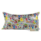 19x36 Garden Toile Zippered Cooling Satin Pillowcase Wrinkle-Soft for Hair & Skin, Softer Than Silk