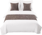 AMBERIS Bed Runner Grey, Chenille Soft No Fading Modern Bed Scarf (Pillowcases Sold Separately)