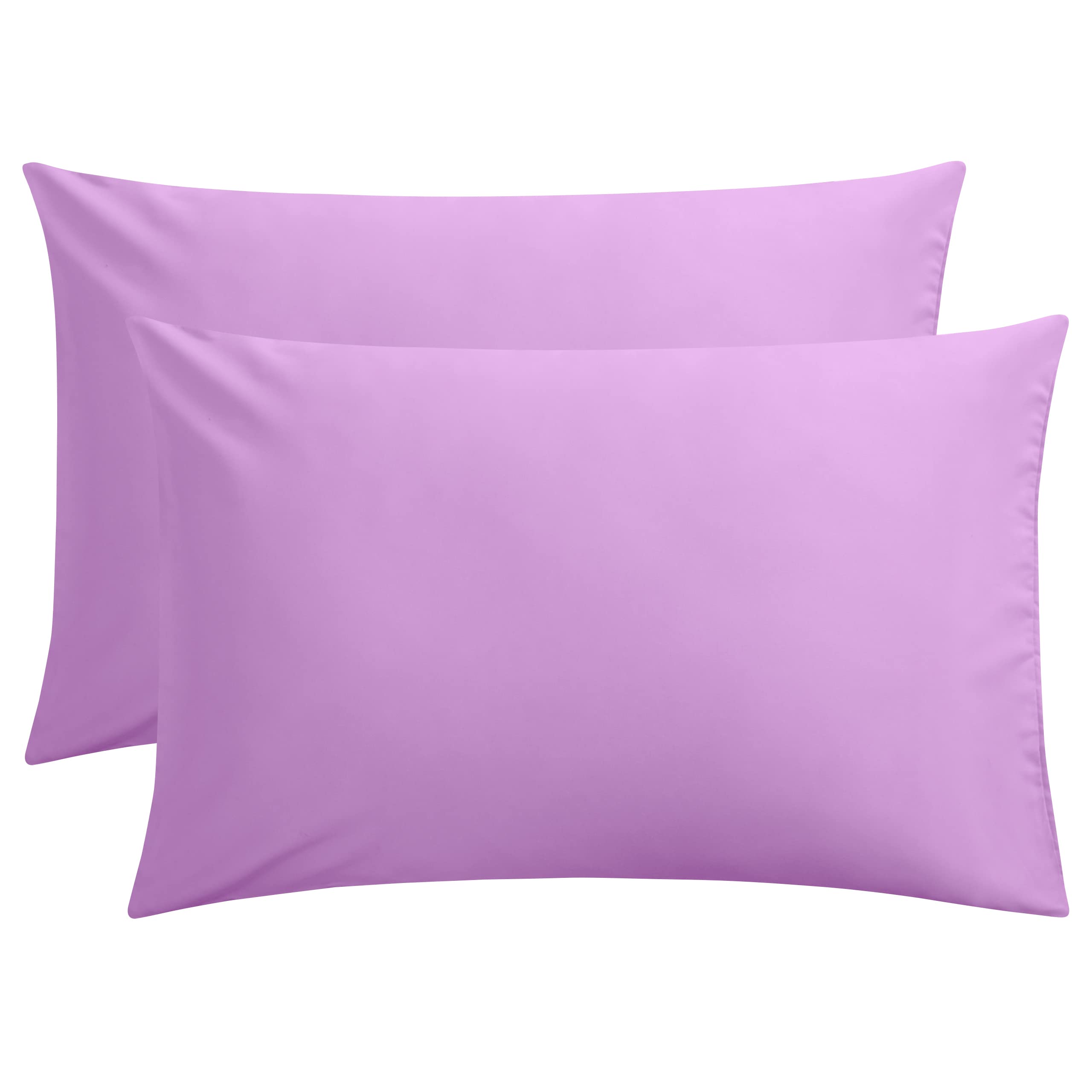 FLXXIE Pillow Cases Queen, Soft Microfiber Pillow Covers with Envelope Closure, Wrinkle Resistant Pillowcases, 2 Piece Set, 20x30, Black