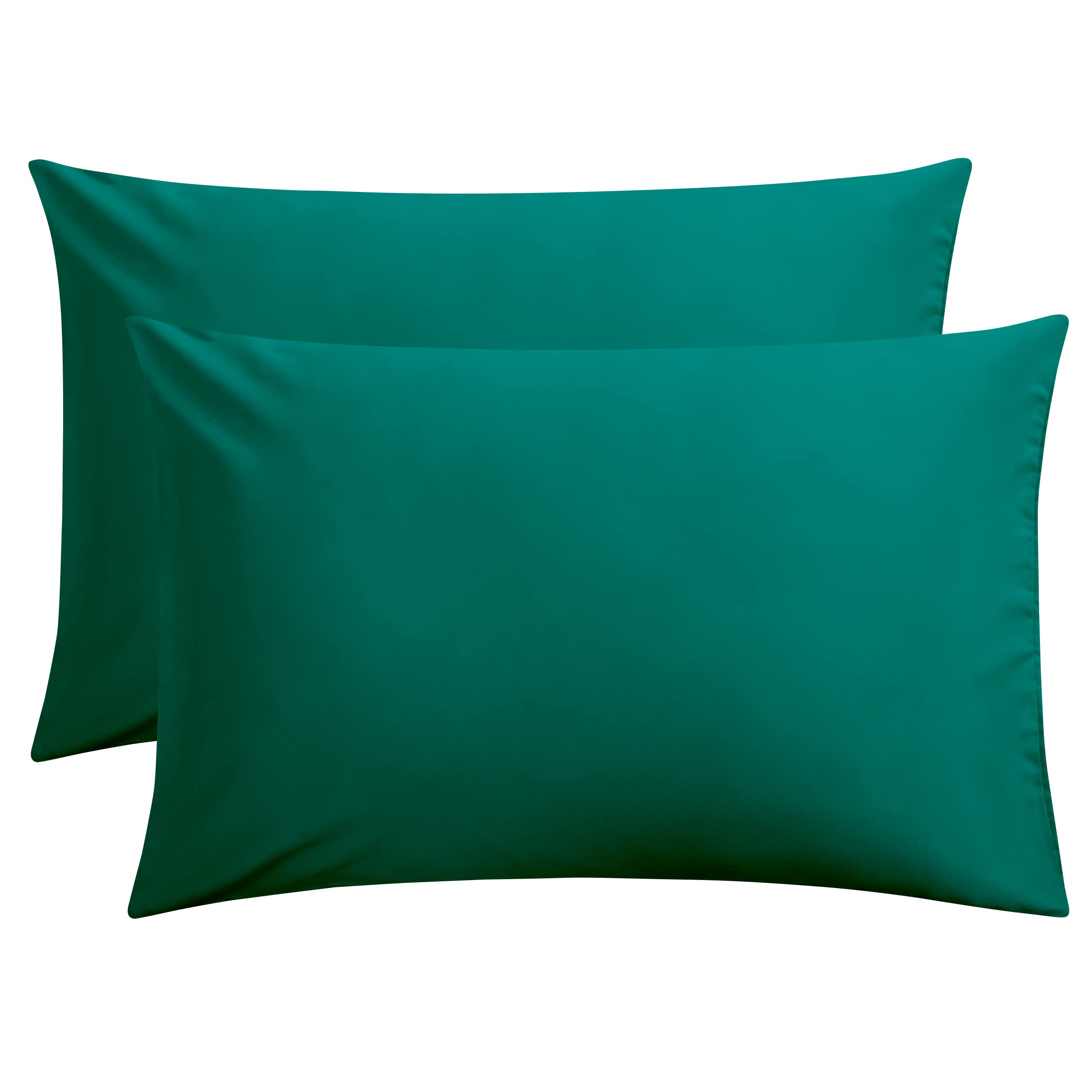 FLXXIE Pillow Cases Queen, Soft Microfiber Pillow Covers with Envelope Closure, Wrinkle Resistant Pillowcases, 2 Piece Set, 20x30, Black