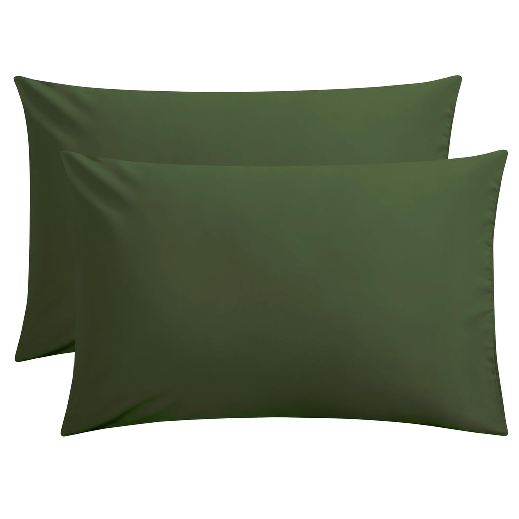 FLXXIE Pillow Cases Queen, Soft Microfiber Pillow Covers with Envelope Closure, Wrinkle Resistant Pillowcases, 2 Piece Set, 20x30, Black