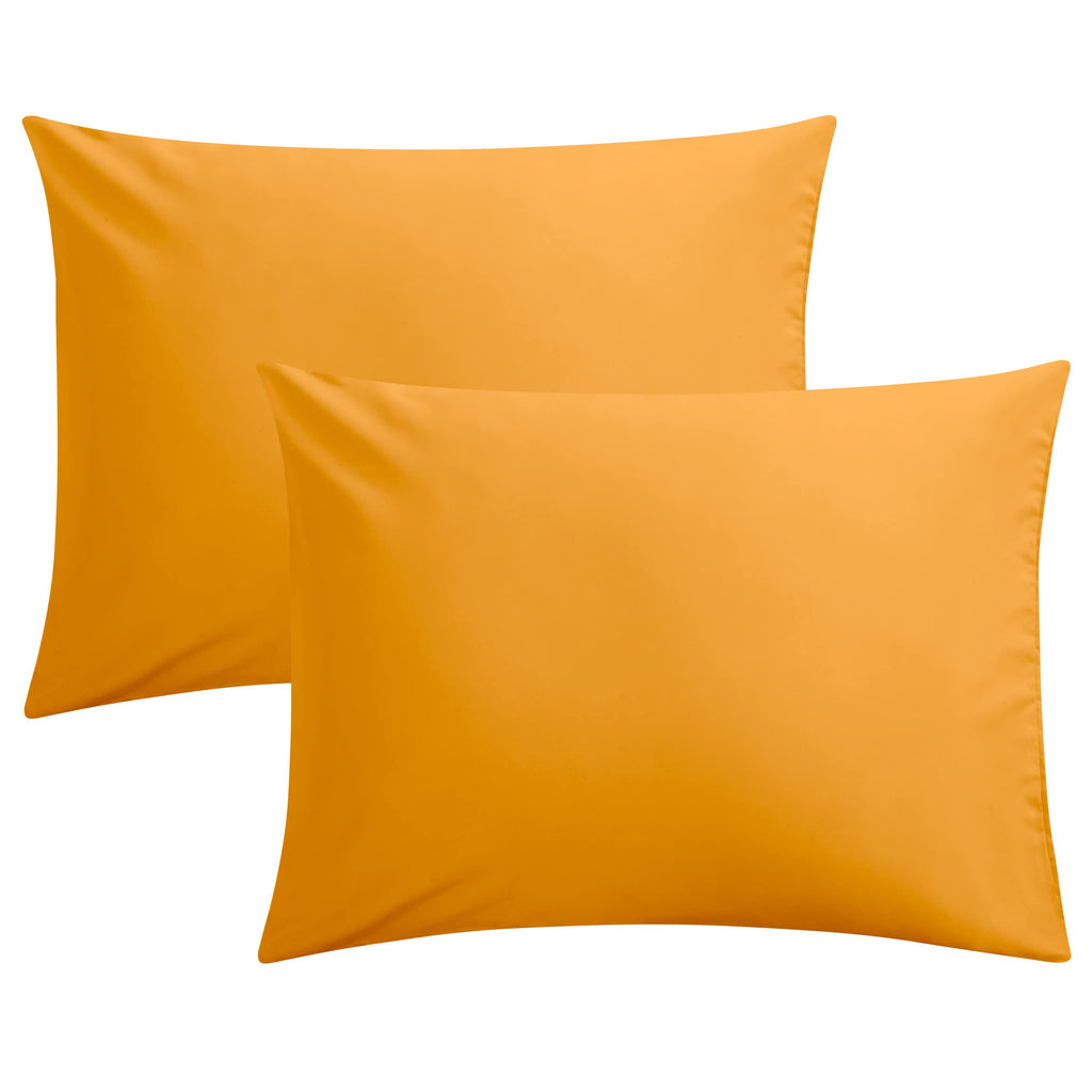 FLXXIE Pillow Cases Queen, Soft Microfiber Pillow Covers with Envelope Closure, Wrinkle Resistant Pillowcases, 2 Piece Set, 20x30, Black