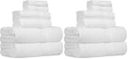 Amazon Basics 6-Piece Highly Absorbent Fade-Resistant Towel Set, 100% Cotton Towels for Bathroom, Soft, 2 Bath Towels, 2 Hand Towels, 2 Washcloths, Black