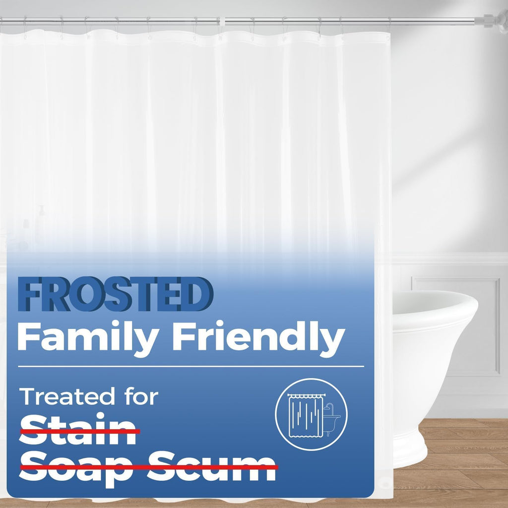 72"x72" Clear 4G PEVA Waterproof Shower Curtain Liner with 3 Magnets for Bathroom, 1 Pack