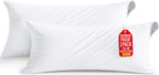 Set of 2 Pillow Protectors with Zipper Standard Size, Bed Bug and Dust Mite Proof Pillow Covers, Ultra Soft Pillow Encasements, Moisture Wicking and Waterproof Pillow Cases by Utopia Bedding (White)