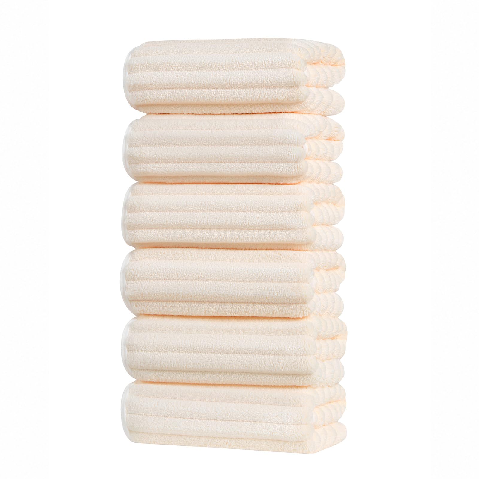 Set of 6 14X29.5 Inch Quick Dry Soft Microfiber Hand Towels with Hanging Loops for Bathroom Spa Kitchen Hotel, Brick Red Dark Grey Brown