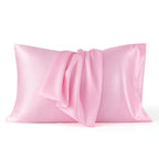 Bedsure Satin Pillowcases, Similar to Silk Pillow Cases Queen Size Set of 2, Cooling Pillow Case for Sleeping Women with Envelope Closure, Gifts for Women Men, Beige, 20x30 Inches, 2pcs
