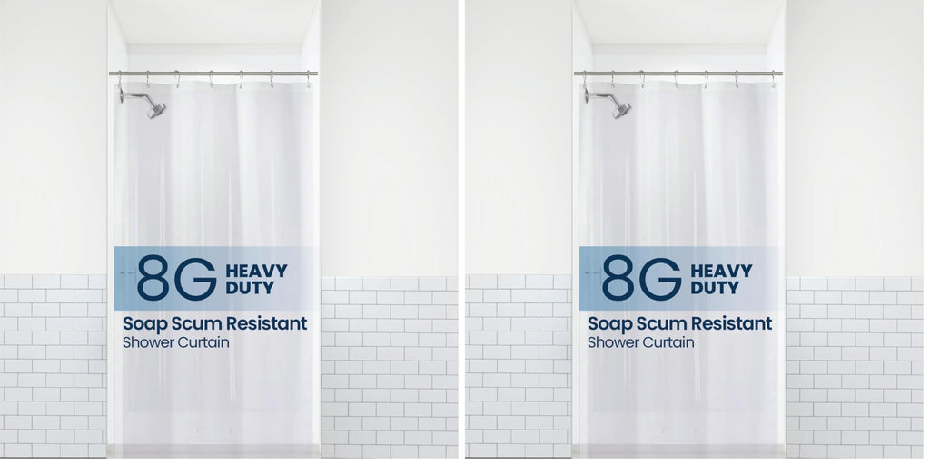LiBa Bathroom Shower Curtain Waterproof Plastic Shower Curtain Premium PEVA Non-Toxic with Rust Proof Grommets Frosted 8G Bathroom Accessories 72x72