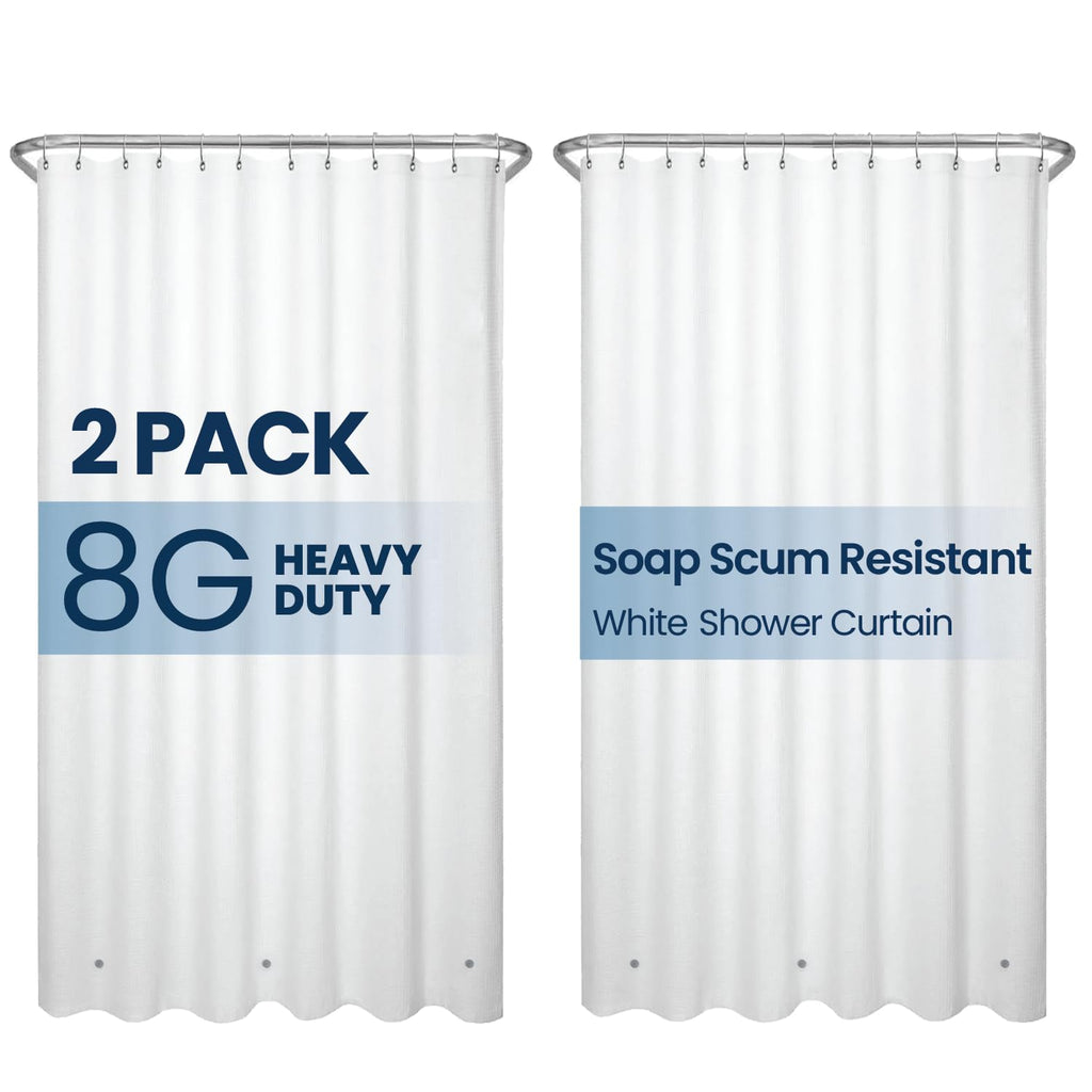 LiBa Bathroom Shower Curtain Waterproof Plastic Shower Curtain Premium PEVA Non-Toxic with Rust Proof Grommets Frosted 8G Bathroom Accessories 72x72
