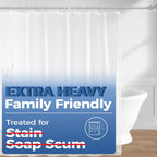 72"x72" Clear 4G PEVA Waterproof Shower Curtain Liner with 3 Magnets for Bathroom, 1 Pack