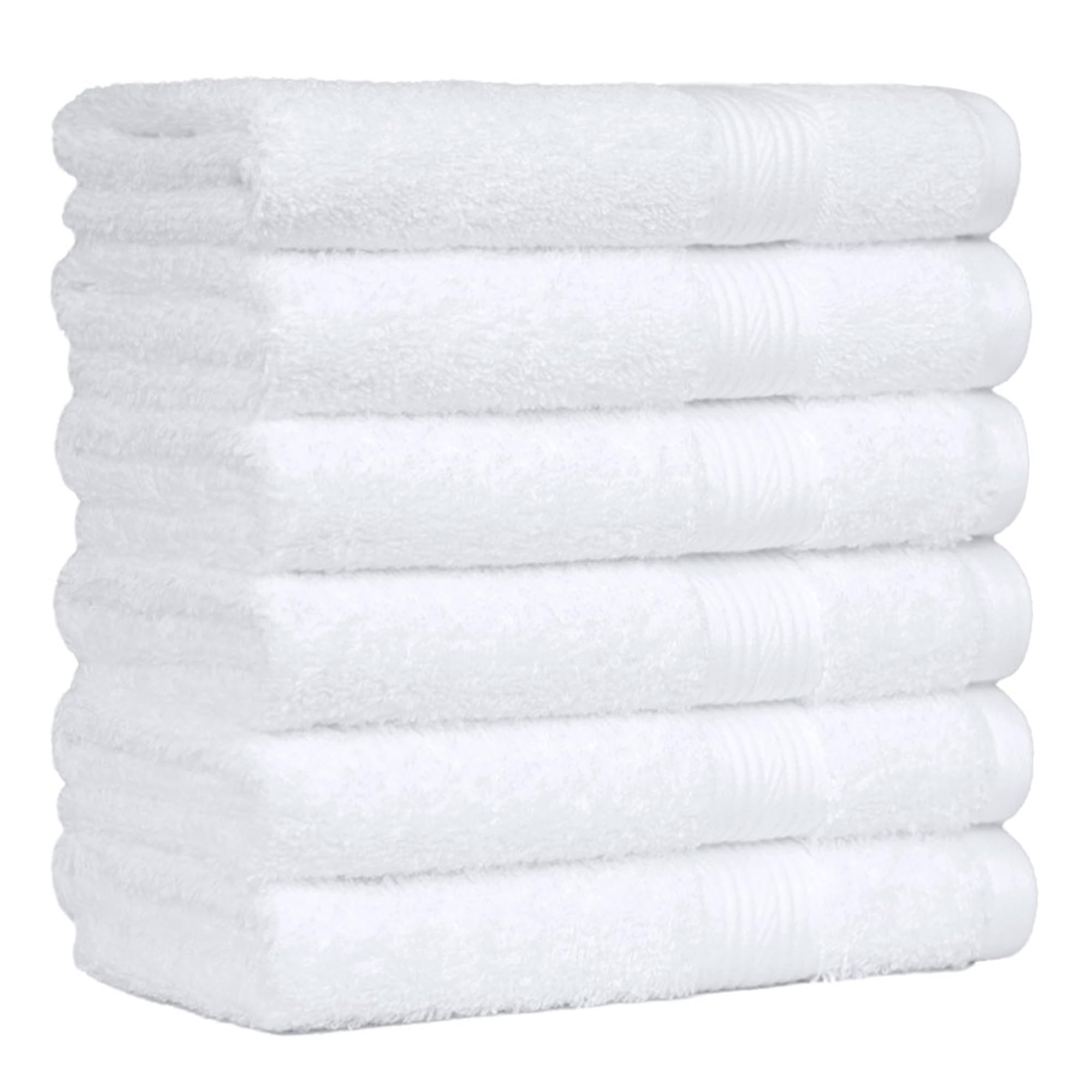 Amazon Basics 6-Piece Highly Absorbent Fade-Resistant Towel Set, 100% Cotton Towels for Bathroom, Soft, 2 Bath Towels, 2 Hand Towels, 2 Washcloths, Black