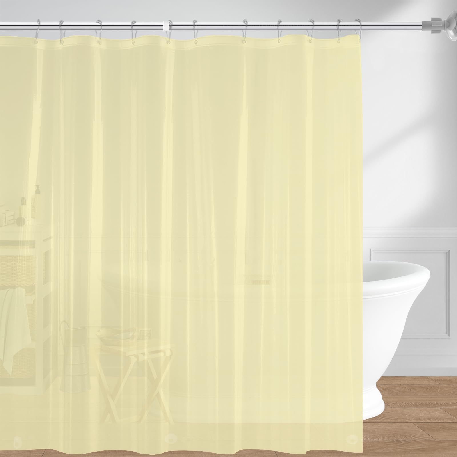 72"x72" Clear 4G PEVA Waterproof Shower Curtain Liner with 3 Magnets for Bathroom, 1 Pack