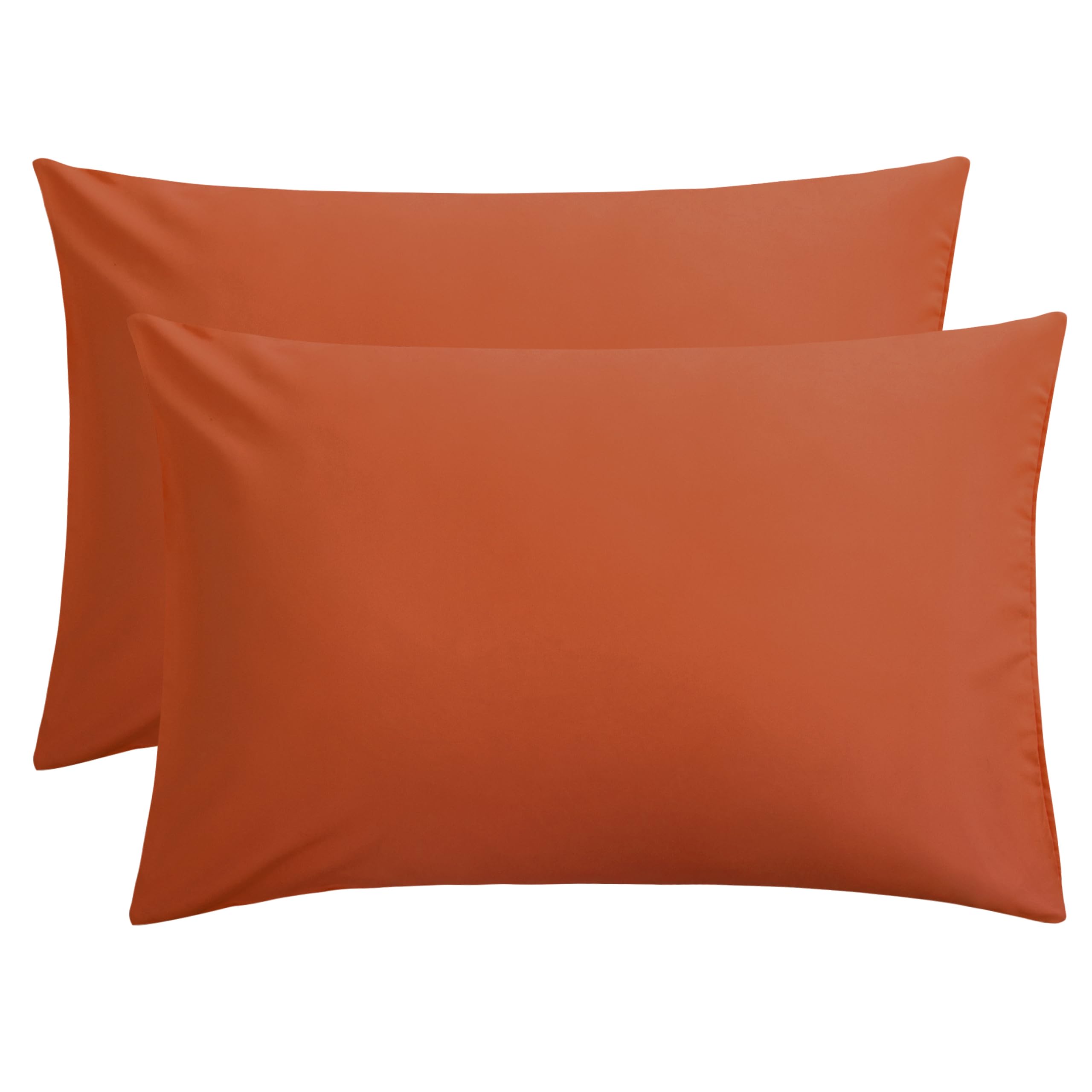 FLXXIE Pillow Cases Queen, Soft Microfiber Pillow Covers with Envelope Closure, Wrinkle Resistant Pillowcases, 2 Piece Set, 20x30, Black