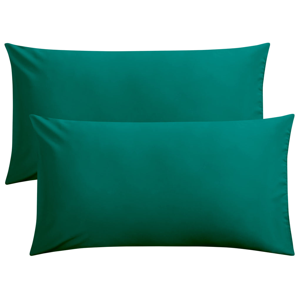 FLXXIE Pillow Cases Queen, Soft Microfiber Pillow Covers with Envelope Closure, Wrinkle Resistant Pillowcases, 2 Piece Set, 20x30, Black