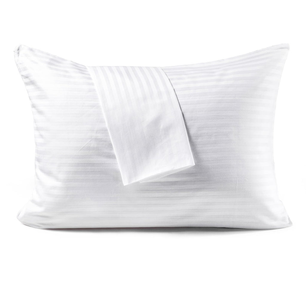 FAUNNA 600TC 100% Cotton Pillow Protectors, Standard Size (20x26), 4 Pack, Oeko-TEX Certified, Hotel Grade Pillow Cover with Silent Zipper, Zip Up Pillow Cases, White
