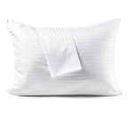 FAUNNA 600TC 100% Cotton Pillow Protectors, Standard Size (20x26), 4 Pack, Oeko-TEX Certified, Hotel Grade Pillow Cover with Silent Zipper, Zip Up Pillow Cases, White