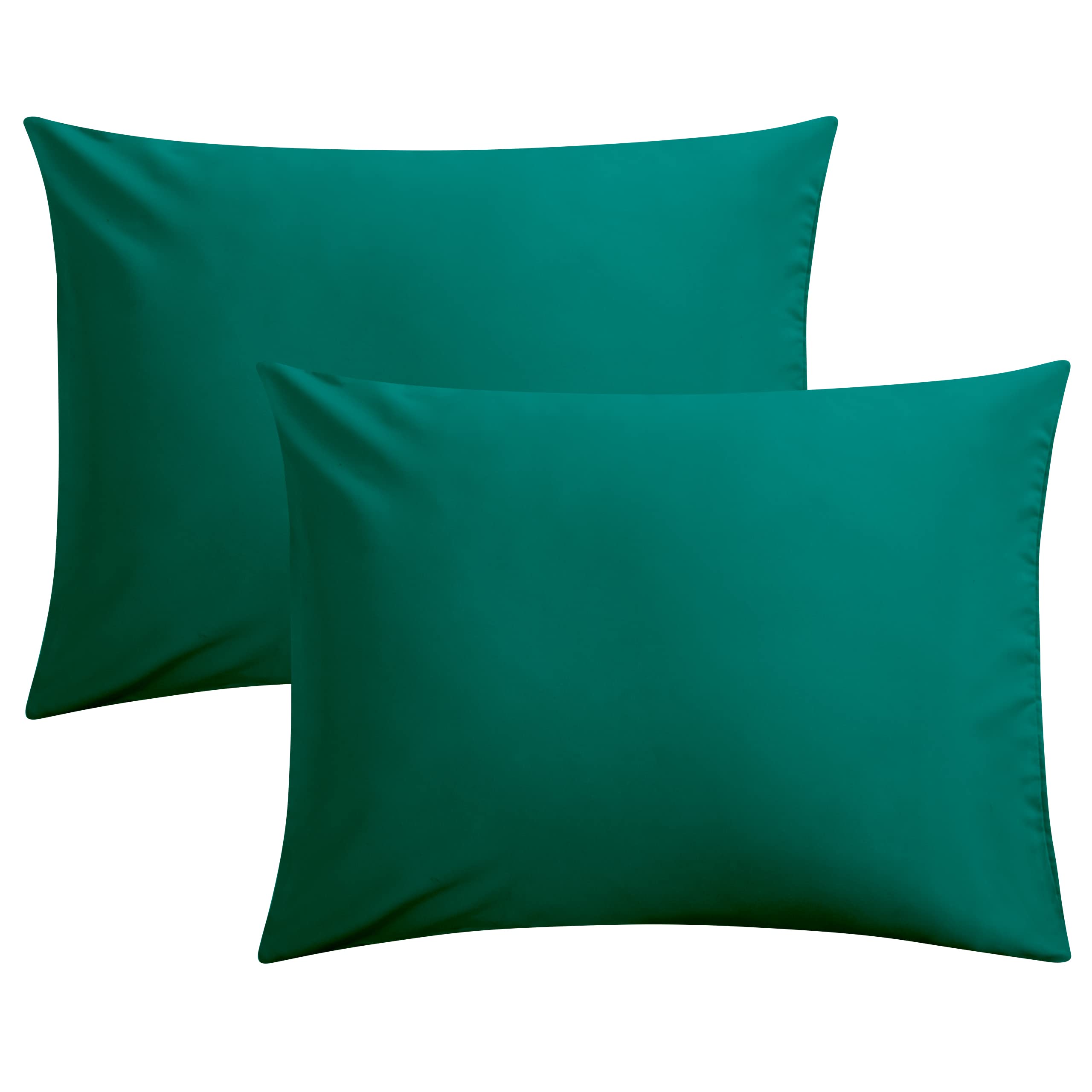 FLXXIE Pillow Cases Queen, Soft Microfiber Pillow Covers with Envelope Closure, Wrinkle Resistant Pillowcases, 2 Piece Set, 20x30, Black