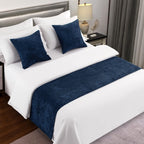 AMBERIS Bed Runner Grey, Chenille Soft No Fading Modern Bed Scarf (Pillowcases Sold Separately)