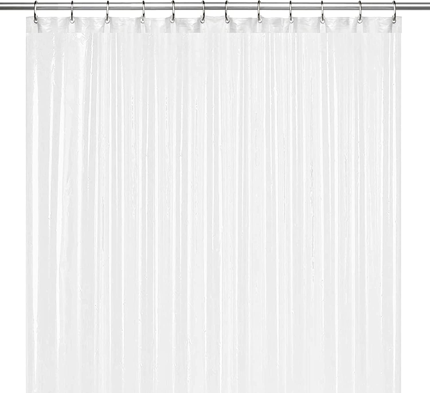LiBa Bathroom Shower Curtain Waterproof Plastic Shower Curtain Premium PEVA Non-Toxic with Rust Proof Grommets Clear 8G Bathroom Accessories 72x72
