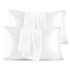 Bedsure Satin Pillowcases, Similar to Silk Pillow Cases Queen Size Set of 2, Cooling Pillow Case for Sleeping Women with Envelope Closure, Gifts for Women Men, Beige, 20x30 Inches, 2pcs