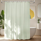 Seenus Waterproof Fabric Shower Curtain Liner with 3 Extra-Large Magnets, 72 x 72 inch Washable Cloth Shower Liner Odorless Hotel Quality, Neutral White Lightweight Shower Curtain for Bathroom