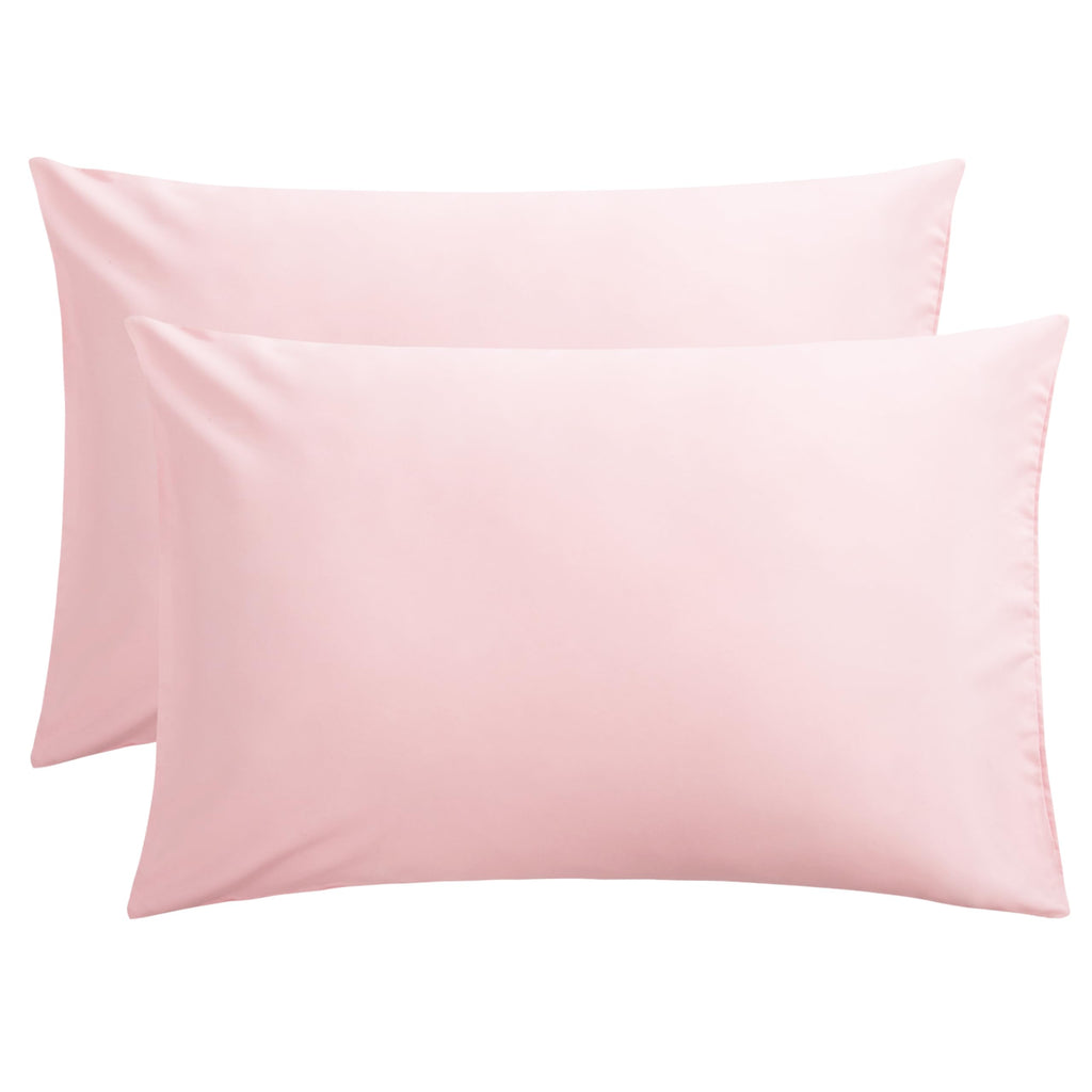 FLXXIE Pillow Cases Queen, Soft Microfiber Pillow Covers with Envelope Closure, Wrinkle Resistant Pillowcases, 2 Piece Set, 20x30, Black