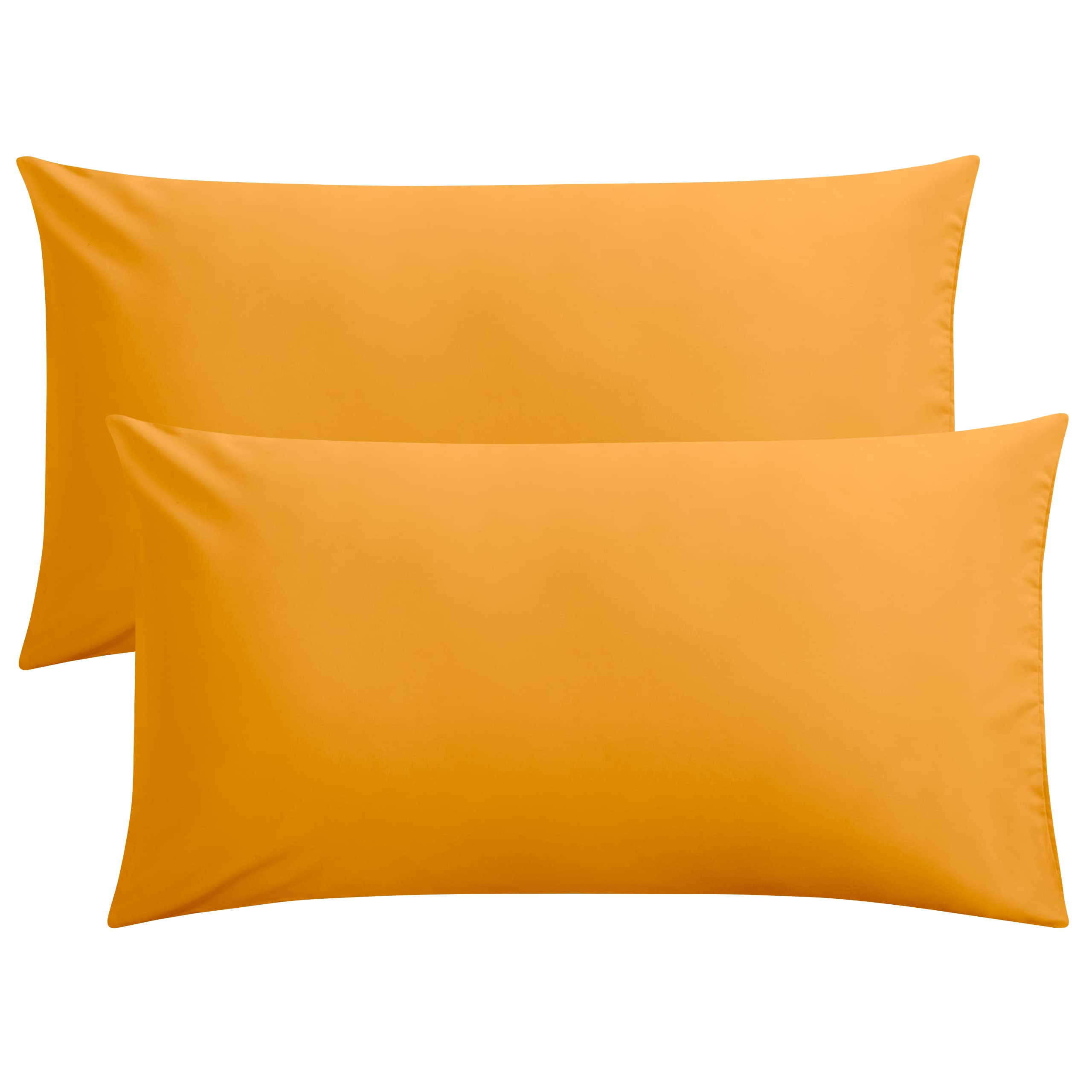 FLXXIE Pillow Cases Queen, Soft Microfiber Pillow Covers with Envelope Closure, Wrinkle Resistant Pillowcases, 2 Piece Set, 20x30, Black