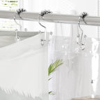 Litable Dark Green Forest Shower Curtain Set, 3 in 1 Fabric Shower Curtain with Waterproof Plastic Shower Curtain Liner & 12 Stainless Steel Metal Hooks, Misty Pine Nature Bathroom Curtain 72x72