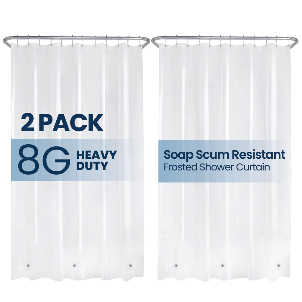 LiBa Bathroom Shower Curtain Waterproof Plastic Shower Curtain Premium PEVA Non-Toxic with Rust Proof Grommets Frosted 8G Bathroom Accessories 72x72