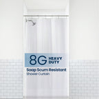LiBa Bathroom Shower Curtain Waterproof Plastic Shower Curtain Premium PEVA Non-Toxic with Rust Proof Grommets Frosted 8G Bathroom Accessories 72x72