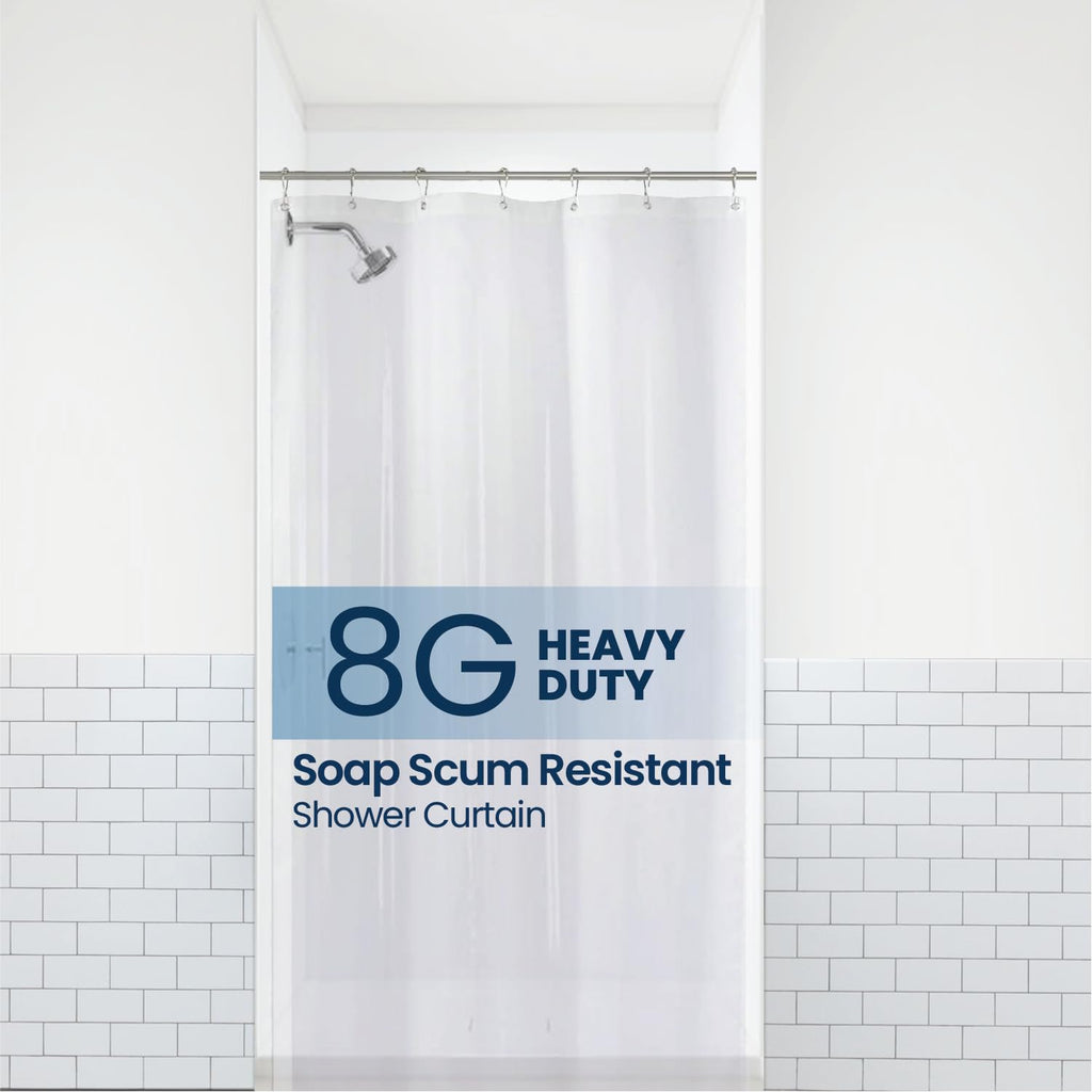 LiBa Bathroom Shower Curtain Waterproof Plastic Shower Curtain Premium PEVA Non-Toxic with Rust Proof Grommets Clear 8G Bathroom Accessories 72x72