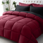 JOLLYVOGUE Queen Comforter Set, Ultra-Soft Bed in a Bag Queen Size 7 Pieces, Oeko-TEX Certified Bedding Set with Down Alternative Comforter, Sheets, Pillowcases & Shams, Black