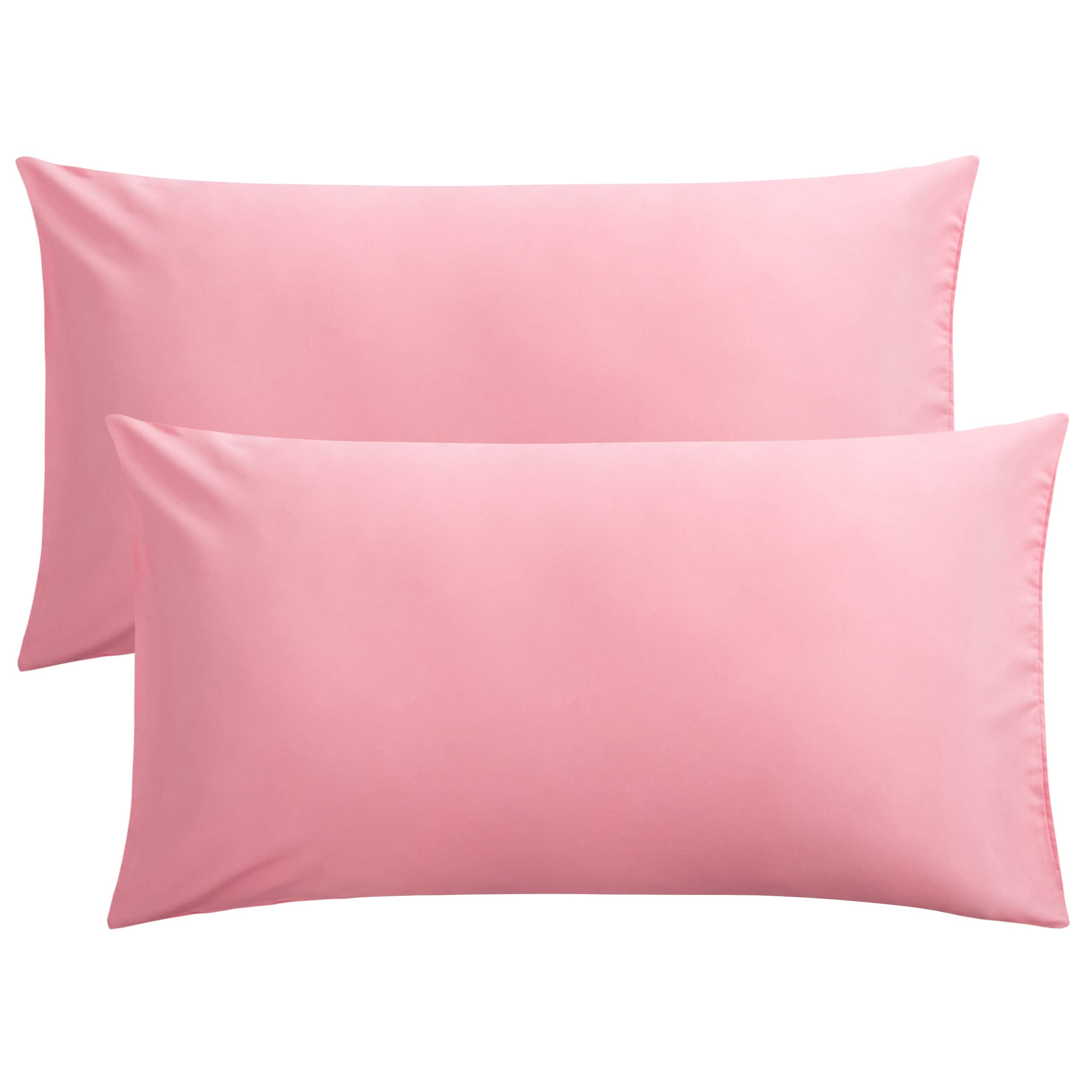 FLXXIE Pillow Cases Queen, Soft Microfiber Pillow Covers with Envelope Closure, Wrinkle Resistant Pillowcases, 2 Piece Set, 20x30, Black