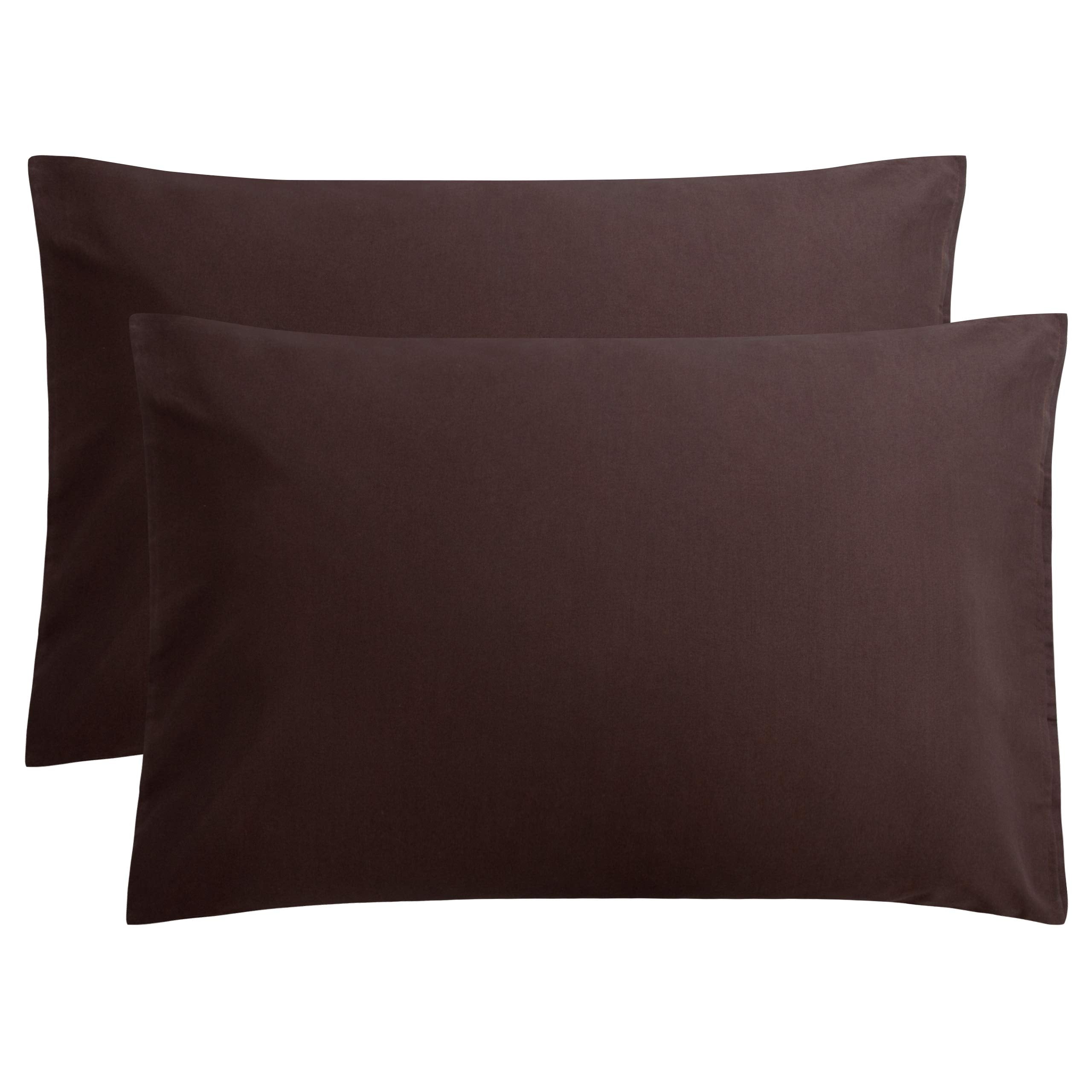 FLXXIE Pillow Cases Queen, Soft Microfiber Pillow Covers with Envelope Closure, Wrinkle Resistant Pillowcases, 2 Piece Set, 20x30, Black