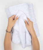 American Soft Linen Luxury Hand Towels for Bathroom, 100% Cotton Turkish 4 Piece Hand Towel Set, 600 GSM Hand Face Towels for Kitchen, White Hand Towels