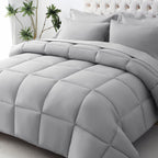 JOLLYVOGUE Queen Comforter Set, Ultra-Soft Bed in a Bag Queen Size 7 Pieces, Oeko-TEX Certified Bedding Set with Down Alternative Comforter, Sheets, Pillowcases & Shams, Black