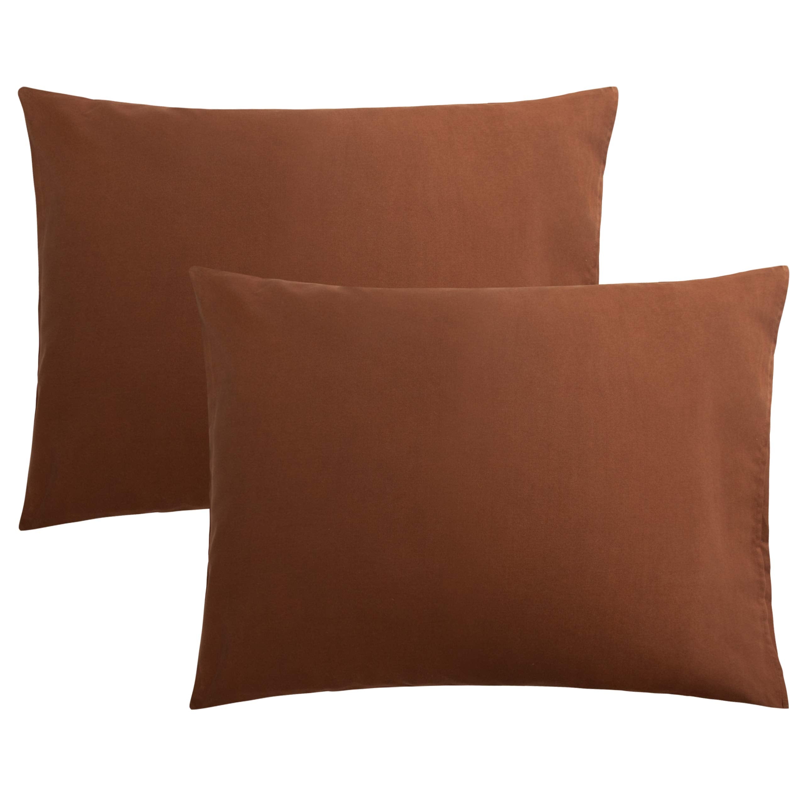 FLXXIE Pillow Cases Queen, Soft Microfiber Pillow Covers with Envelope Closure, Wrinkle Resistant Pillowcases, 2 Piece Set, 20x30, Black