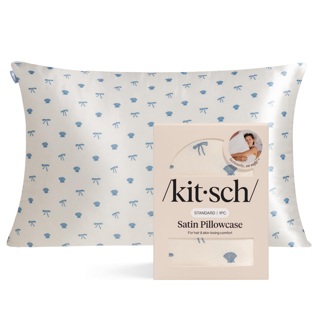 Kitsch Satin Pillowcase with Zipper for Hair & Skin - Softer Than Silk Pillow Cases, Smooth Cooling Satin Pillow Case, Wrinkle-Free, Machine Washable, Pillow Cases Standard Size 19x26 - Cherry Print