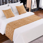 AMBERIS Bed Runner Grey, Chenille Soft No Fading Modern Bed Scarf (Pillowcases Sold Separately)