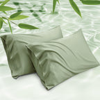 Bedsure Pillow Cases Queen, Cooling Pillow Cases, Rayon Derived from Bamboo Dark Grey Pillowcases Queen Size Set of 2, PureWoven & Soft Bedding Pillow Cover with Envelope Closure,Gifts, 20x30 Inches
