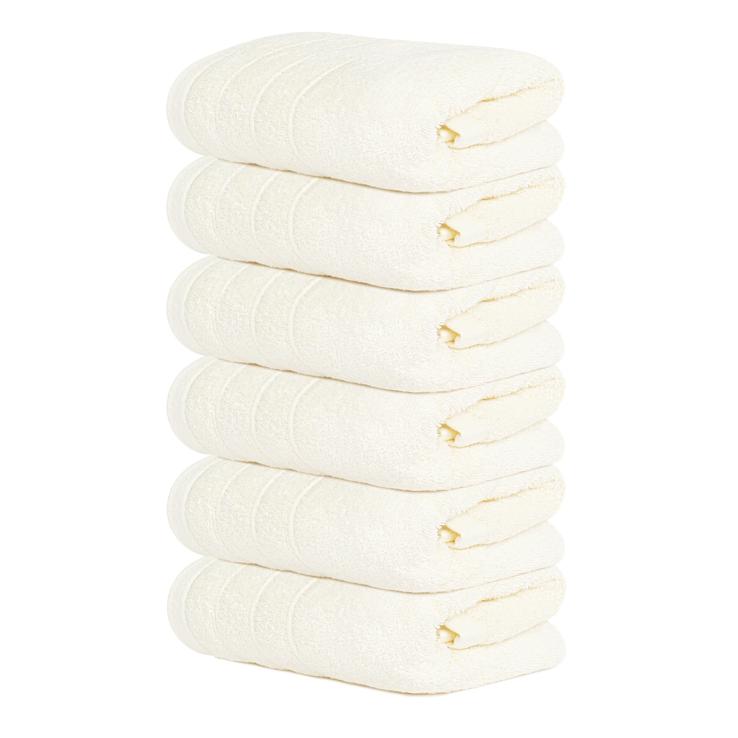 Tens Towels Pack of 6 Hand Towels, 100% Cotton, Lighter Weight, Quick to Dry, 16 x 28 Inches, Super Soft & Absorbent, Perfect for Bathroom & Kitchen, Dark Grey