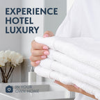 Luxury White Hand Towels - Soft 100% Turkish Cotton | Highly Absorbent Hotel spa Bathroom Towel Collection | 16x30 Inch | Set of 6