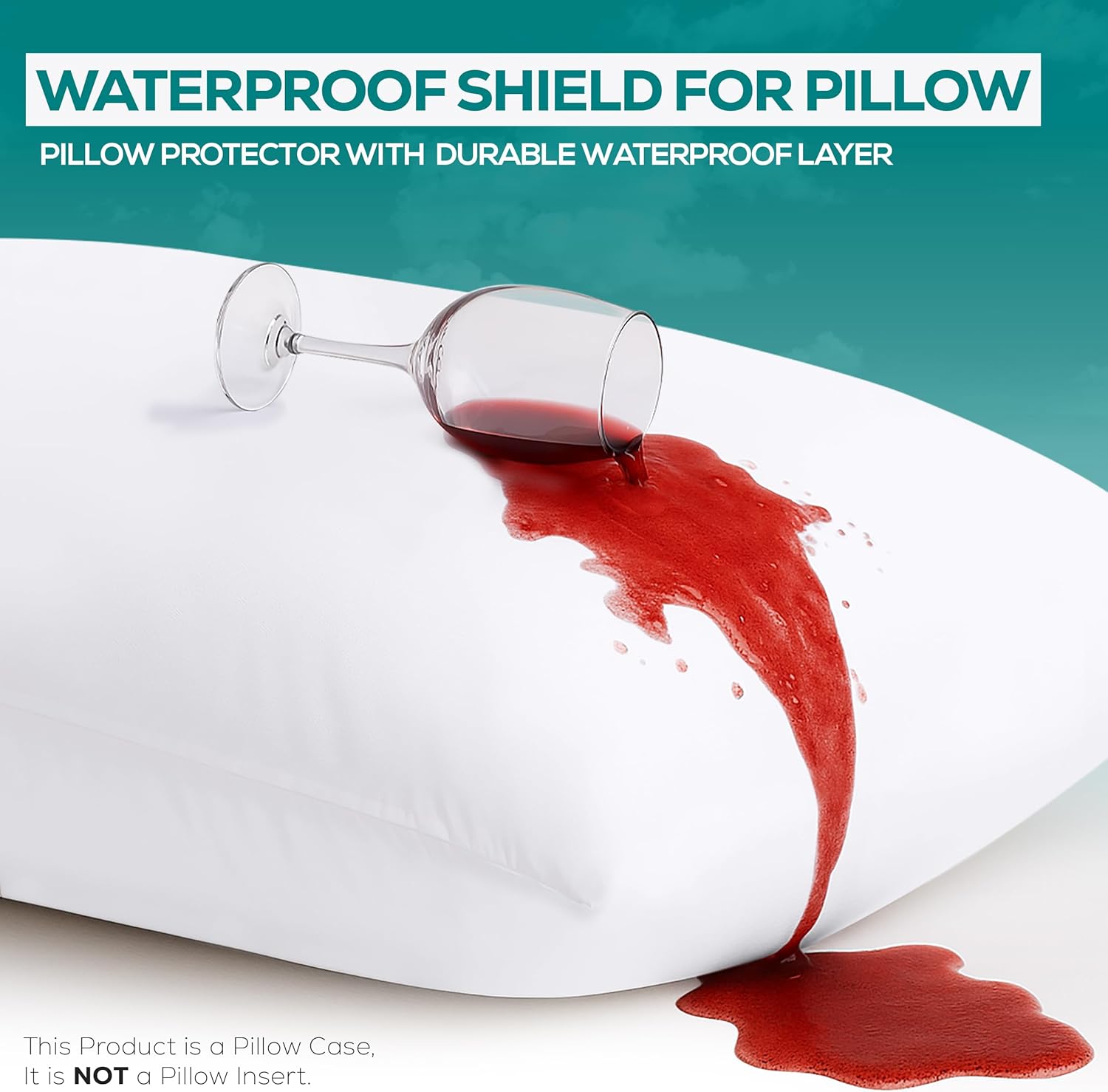 Set of 2 Pillow Protectors with Zipper Standard Size, Bed Bug and Dust Mite Proof Pillow Covers, Ultra Soft Pillow Encasements, Moisture Wicking and Waterproof Pillow Cases by Utopia Bedding (White)