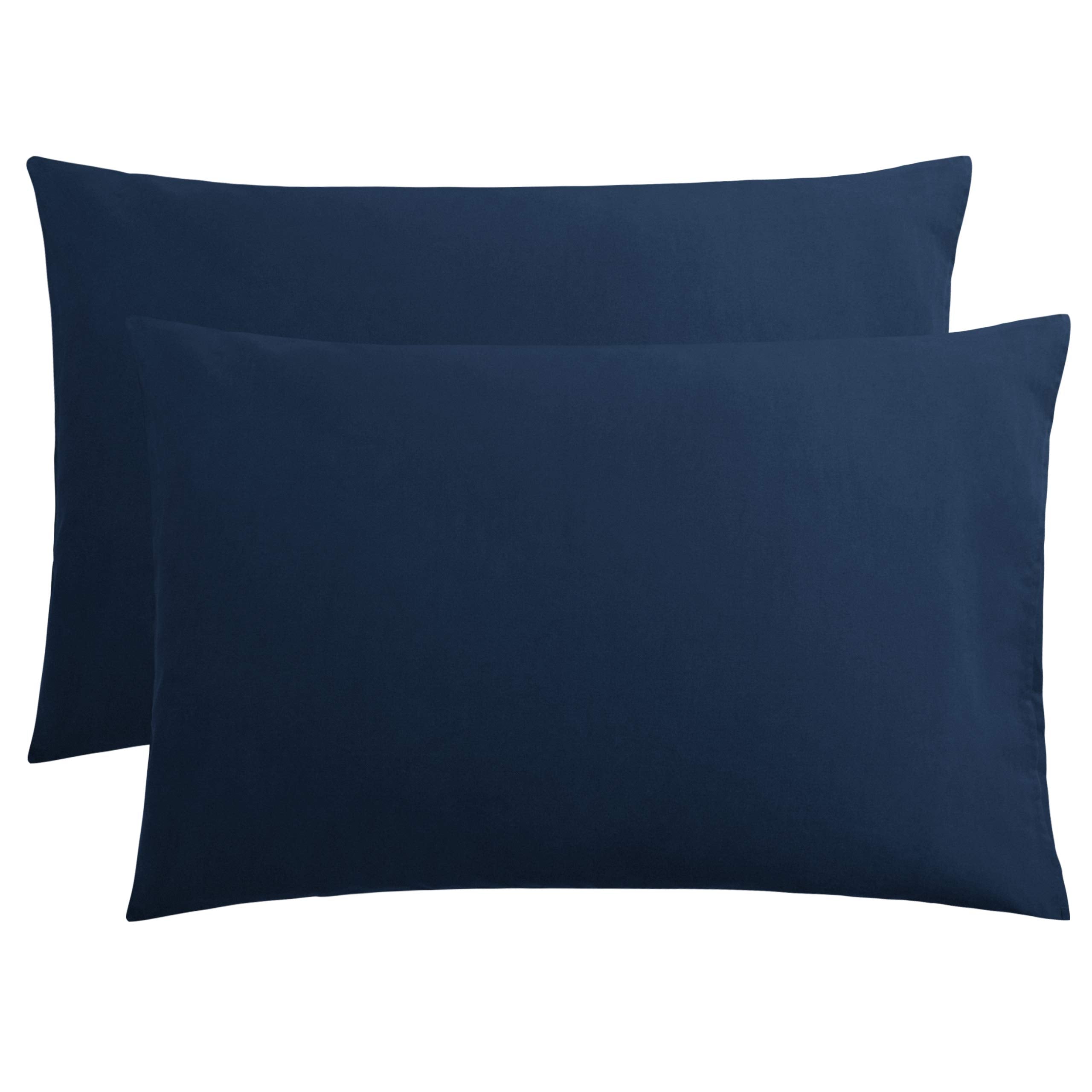 FLXXIE Pillow Cases Queen, Soft Microfiber Pillow Covers with Envelope Closure, Wrinkle Resistant Pillowcases, 2 Piece Set, 20x30, Black
