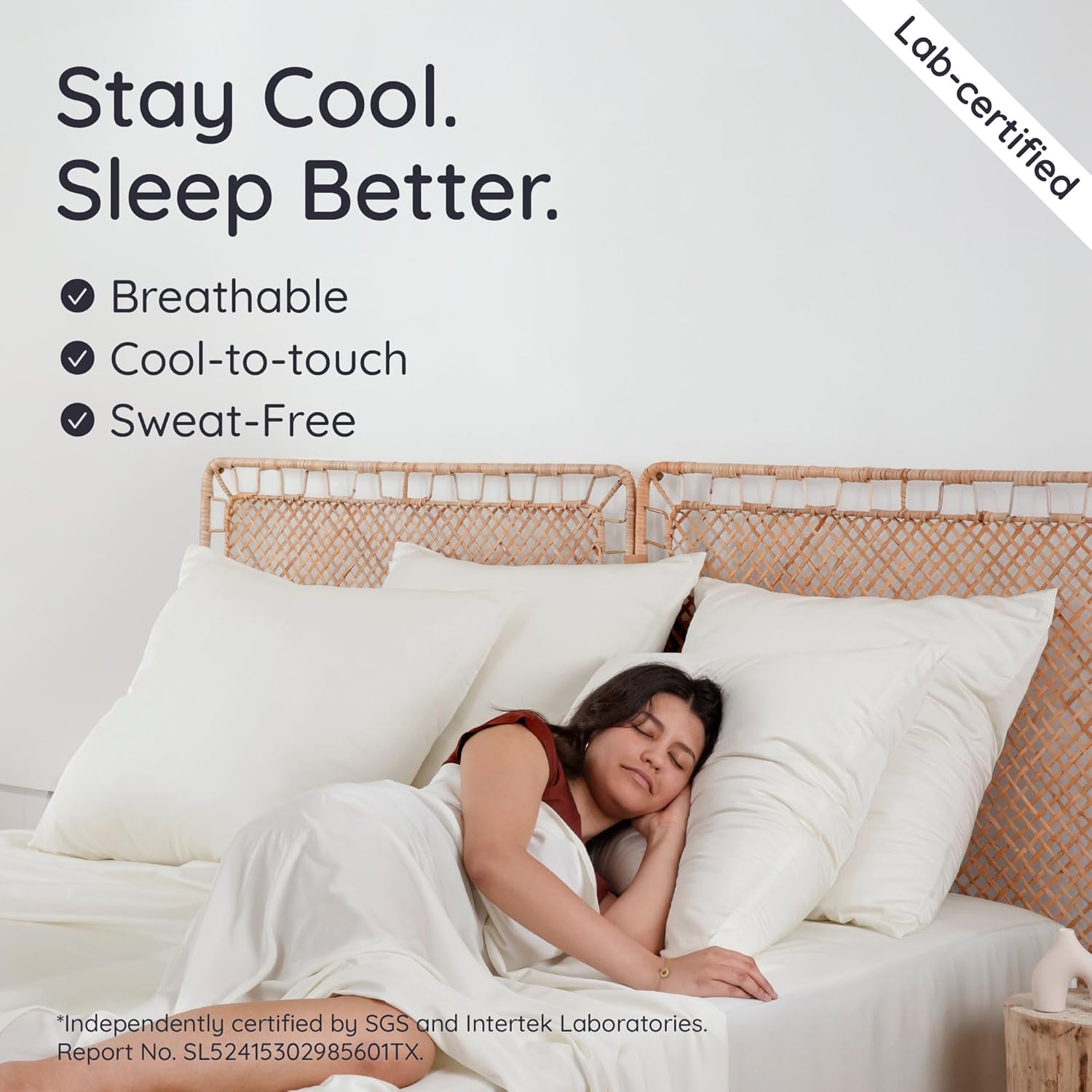 Bambaw 100% Viscose Derived from Bamboo Pillowcase Queen Size – Queen Cooling Pillow Cases Set of 2, with Envelope Closure, Breathable & Super Soft Pillow Cases (Ivory)