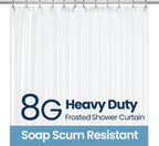 LiBa Bathroom Shower Curtain Waterproof Plastic Shower Curtain Premium PEVA Non-Toxic with Rust Proof Grommets Frosted 8G Bathroom Accessories 72x72