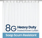 LiBa Bathroom Shower Curtain Waterproof Plastic Shower Curtain Premium PEVA Non-Toxic with Rust Proof Grommets Clear 8G Bathroom Accessories 72x72