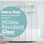 BigFoot Clear Shower Curtain - 72x72 Odorless Plastic with Magnets, Washable Long Bathroom Curtain - Premium PEVA Waterproof Bath Curtain, Rust-Proof Bathroom Essentials