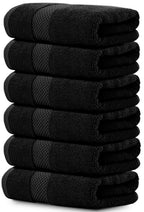 Luxury White Hand Towels - Soft 100% Turkish Cotton | Highly Absorbent Hotel spa Bathroom Towel Collection | 16x30 Inch | Set of 6